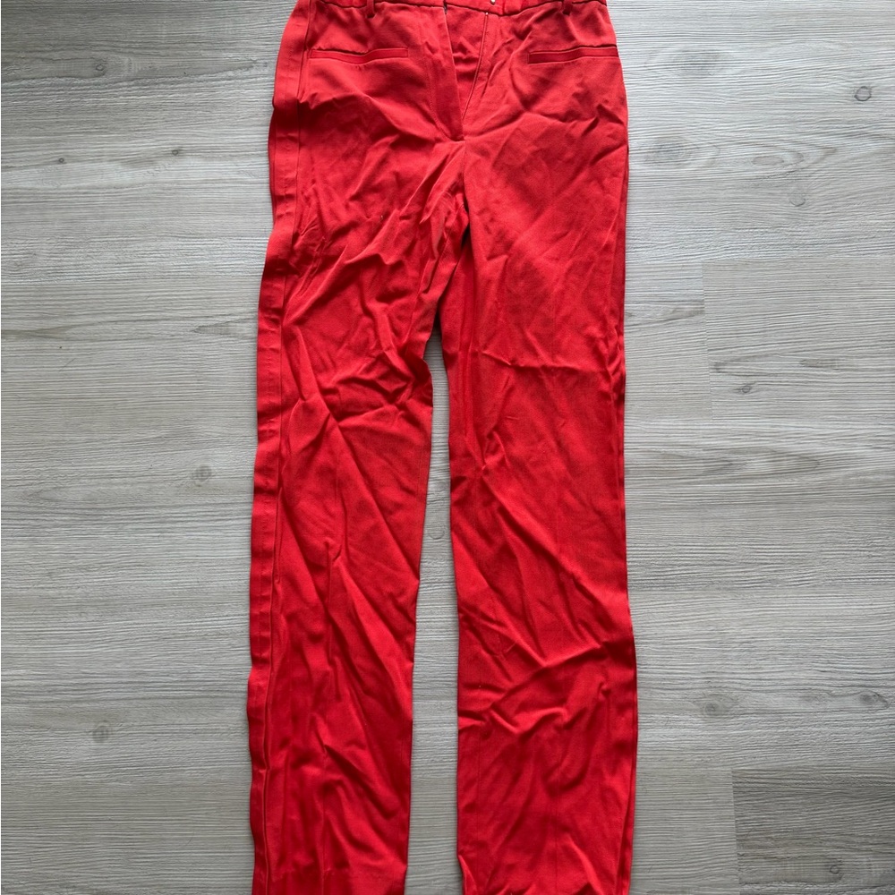 JW ANDERSON Red and Black Trim Skirt or Pants Waistband Detail